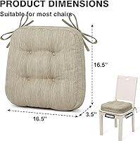 Vista 6 de Shinnwa - Juego de 4 cojines para silla de comedor, cojines de silla de cocina de espuma viscoelástica de doble capa, cojines de asiento con diseño