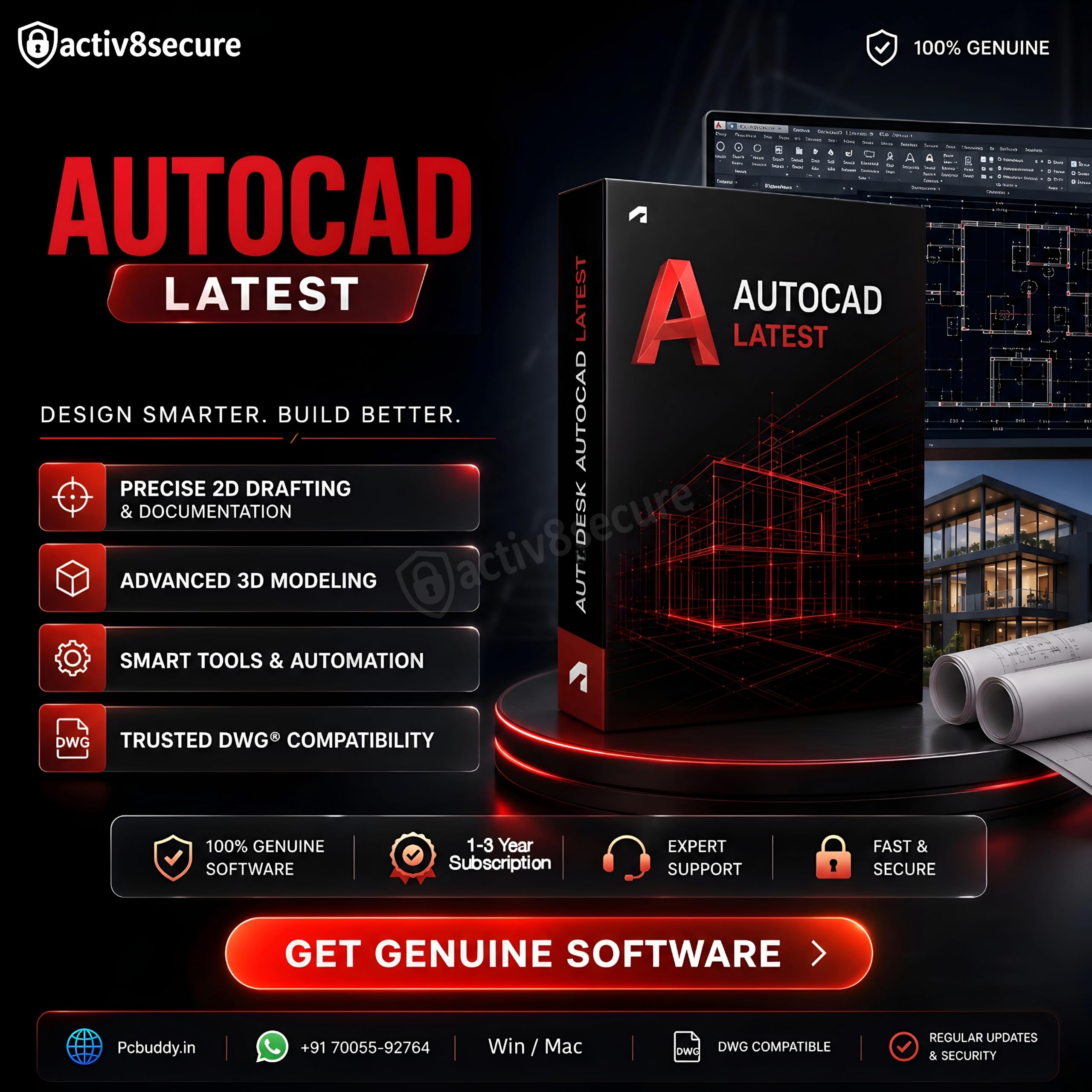 AutoCAD Latest 2027 Edition with Advance Ai | 1-Year Subscription | Full Version| Worldwide Activation| ON Personal Email Activation | Windows & macOS (Intel & Apple Silicon M1/M2/M3/M4/M5) |For Architecture, Engineering, Agriculture & more |Versions 2022–2027 | Full Warrenty-image-29