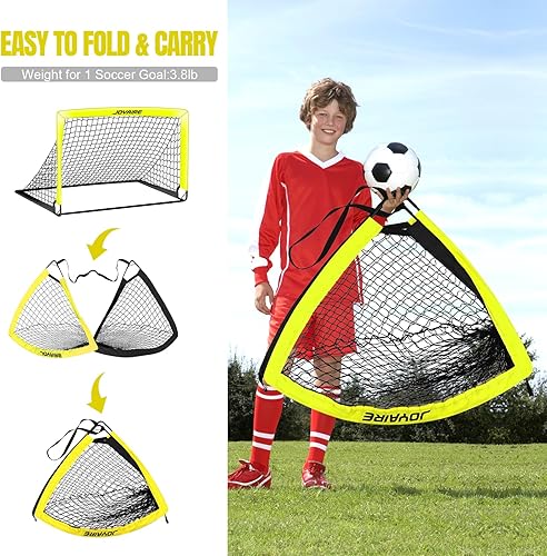 Miniatura 6 de Juego de porterías de fútbol para niños para patio trasero, portería de fútbol portátil para niños pequeños 2 de 4 x 3 pies, 6 x 4 pies, 7 x 5 pies,