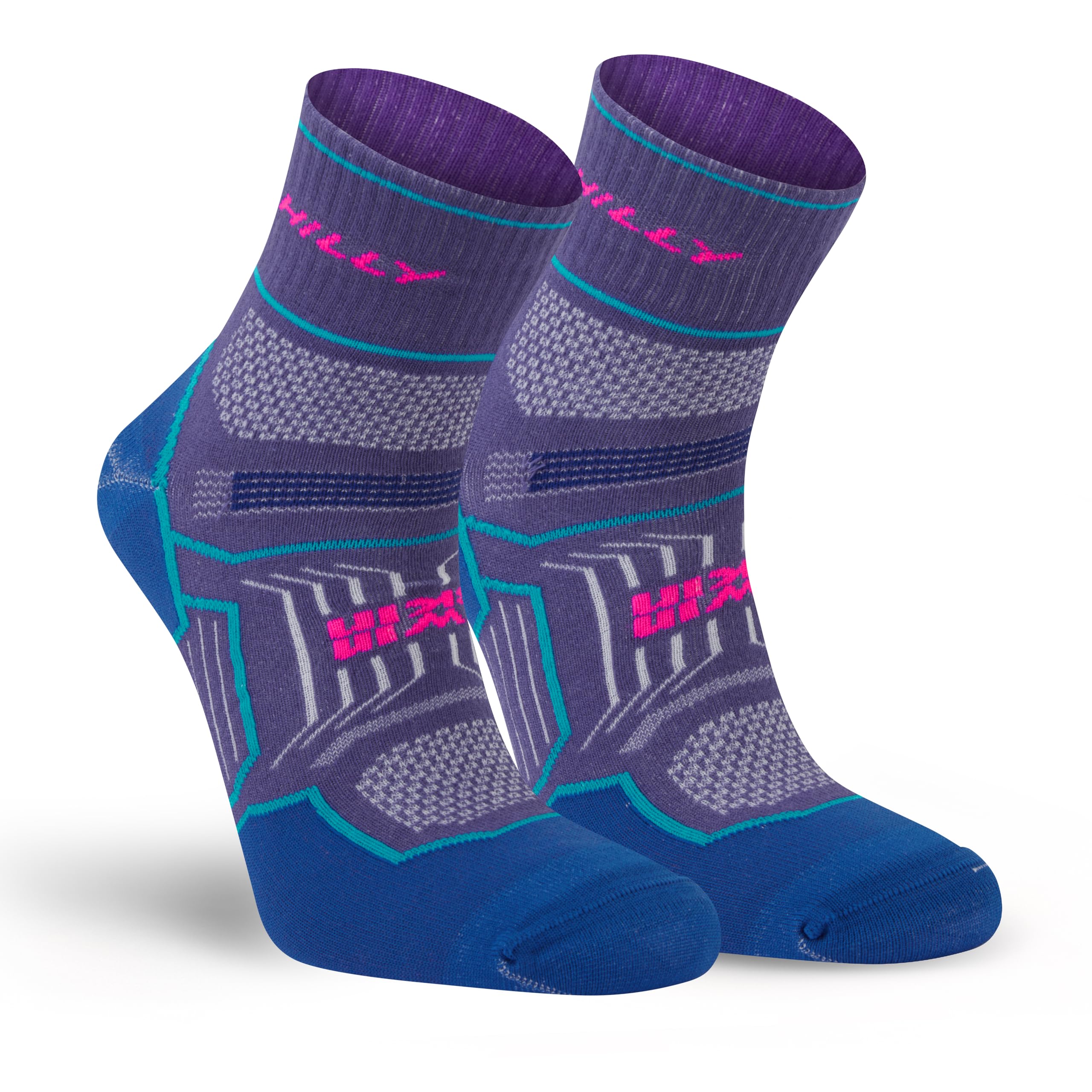 Hilly, Twin Skin, Anti Blister - Anklet - Med Cushioning, Grape/Blue, L