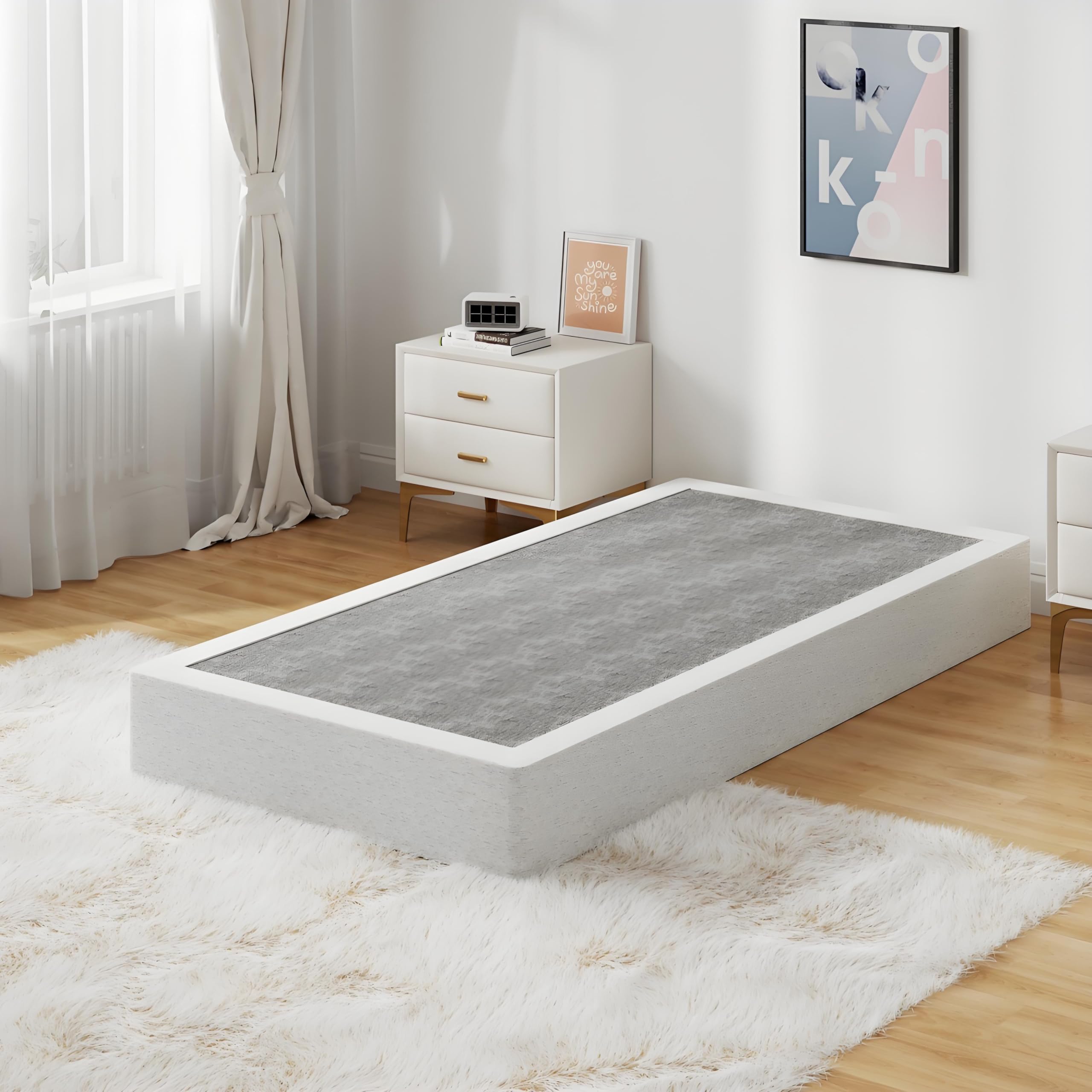 Snaye Twin Box Spring Bed Base 9 Inch