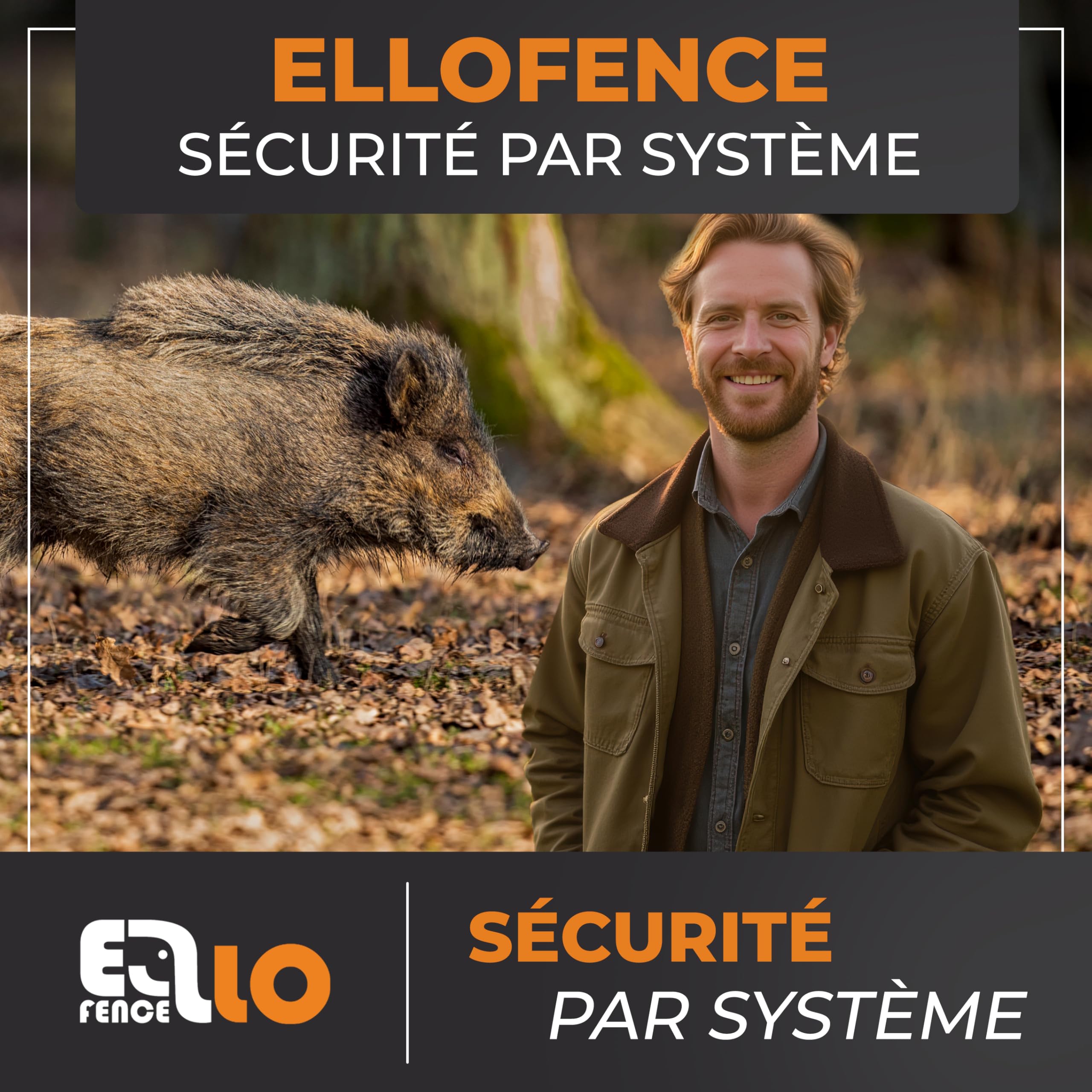 Kit de protection contre les sangliers Ellofence 250m – Clôture électrique pour repousser les sangliers – Appareil puissant avec mise à la terre – Matériau de clôture haut de gamme