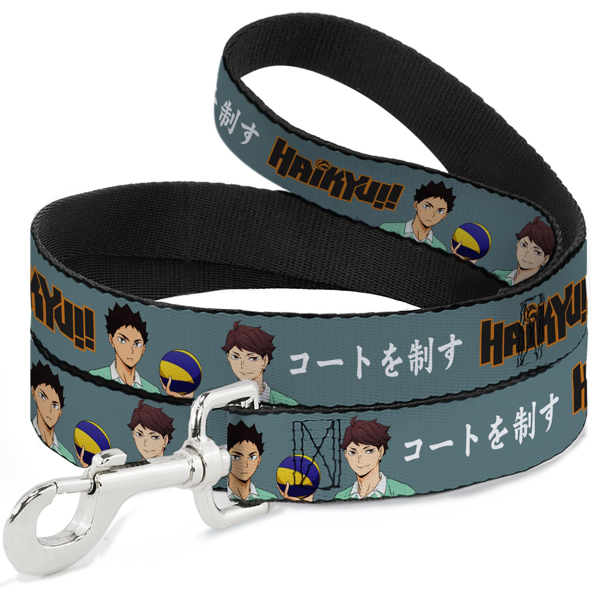 Laisse pour chien Haikyu sangle large de 2,5cm anti-glisse bleue