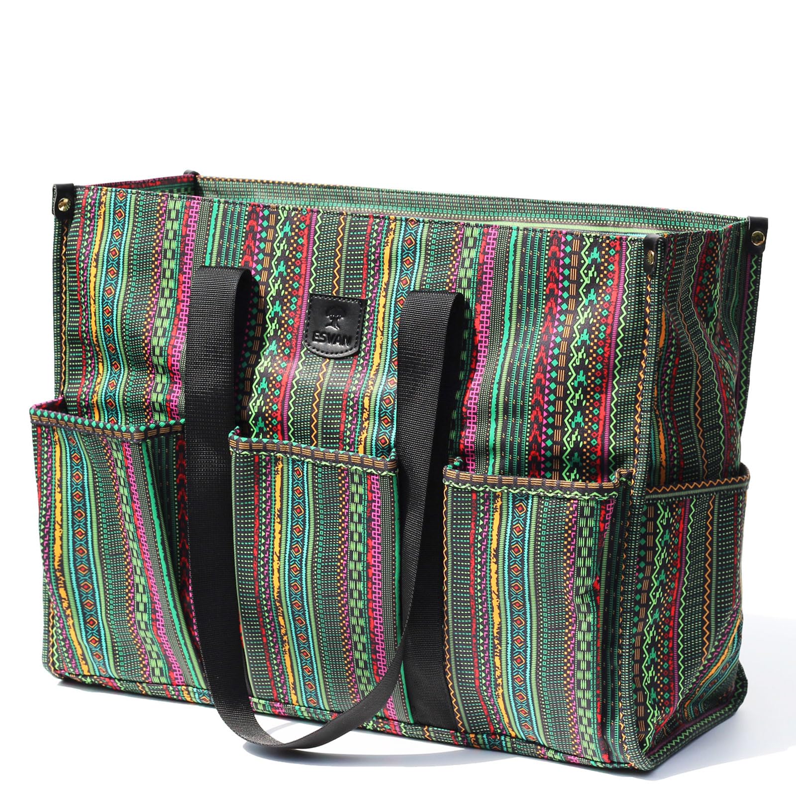ESVAN Utility Tote Bag with Zip Top Waterproof Teacher Tote Bag for Teacher Work Women Beach