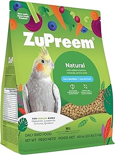 ZuPreem Pellets naturales para pájaros, alimento diario para aves para cacatúas, agapornis, cuáqueros, conuros pequeños, lorikeet, nutrición básica para aves medianas, vitaminas añadidas, pellets de