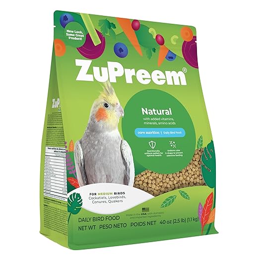 ZuPreem Natural Bird Food - Vitamin Packed Bird Food - Daily Bird Food for Medium Birds - 2.5 lb