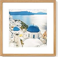 Vista 14 de Axeman Marco para póster de 18 x 24 pulgadas con paspartú para 16 x 20 pulgadas, marco de fotos de madera maciza de roble con vidrio templado, marco