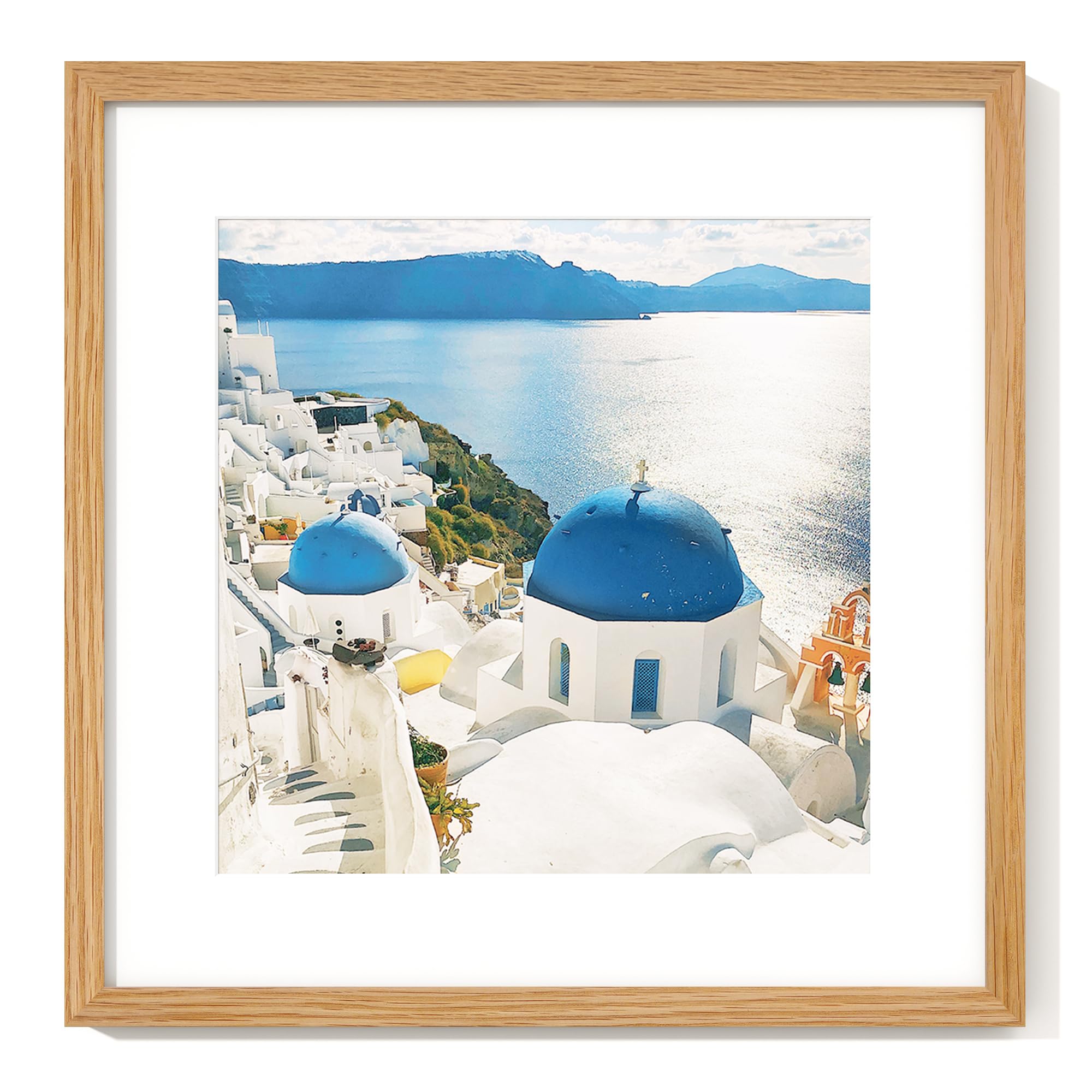 Axeman 16x16 Picture Frame with Mat for 12x12, Solid Oak Wood, Oak โ image 1