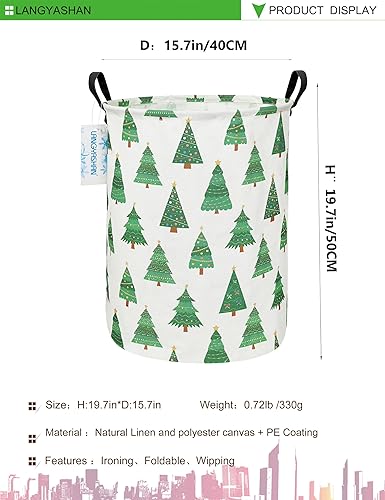 Miniatura 206 de LANGYASHAN Contenedor de almacenamiento, cesta organizadora plegable de tela de lona para ropa sucia, contenedores de juguetes, cestas de regalo, Un