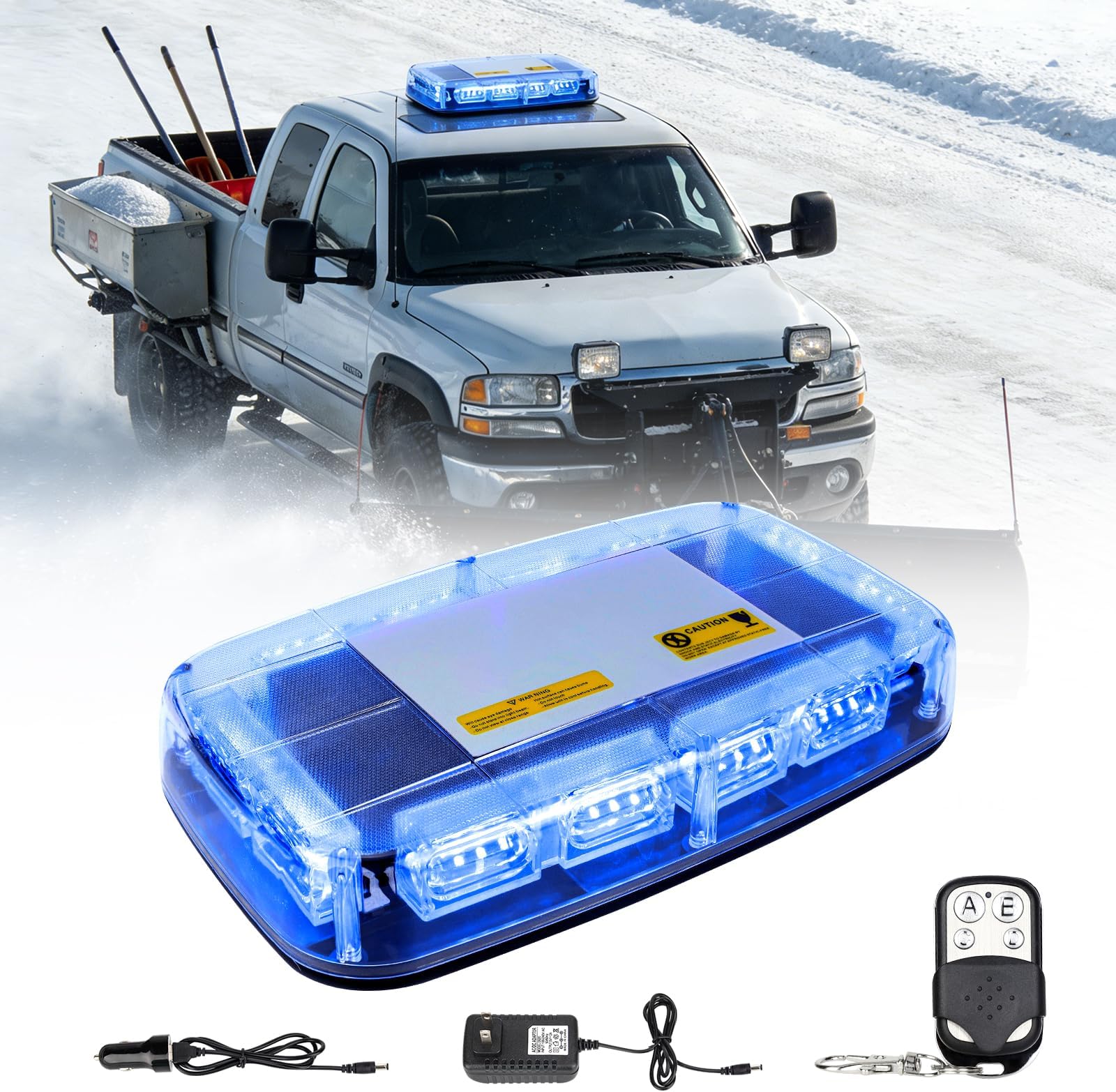 - Wireless Led Strobe Lights Remote Control Rechargeable Battery, 17 Flashing Mode, 2 Brightness Mode, 48-Led, Beacon Roof Top Flash Emergency Flashing Warning Light for Vehicles Trucks, 1PC Pack, Blue