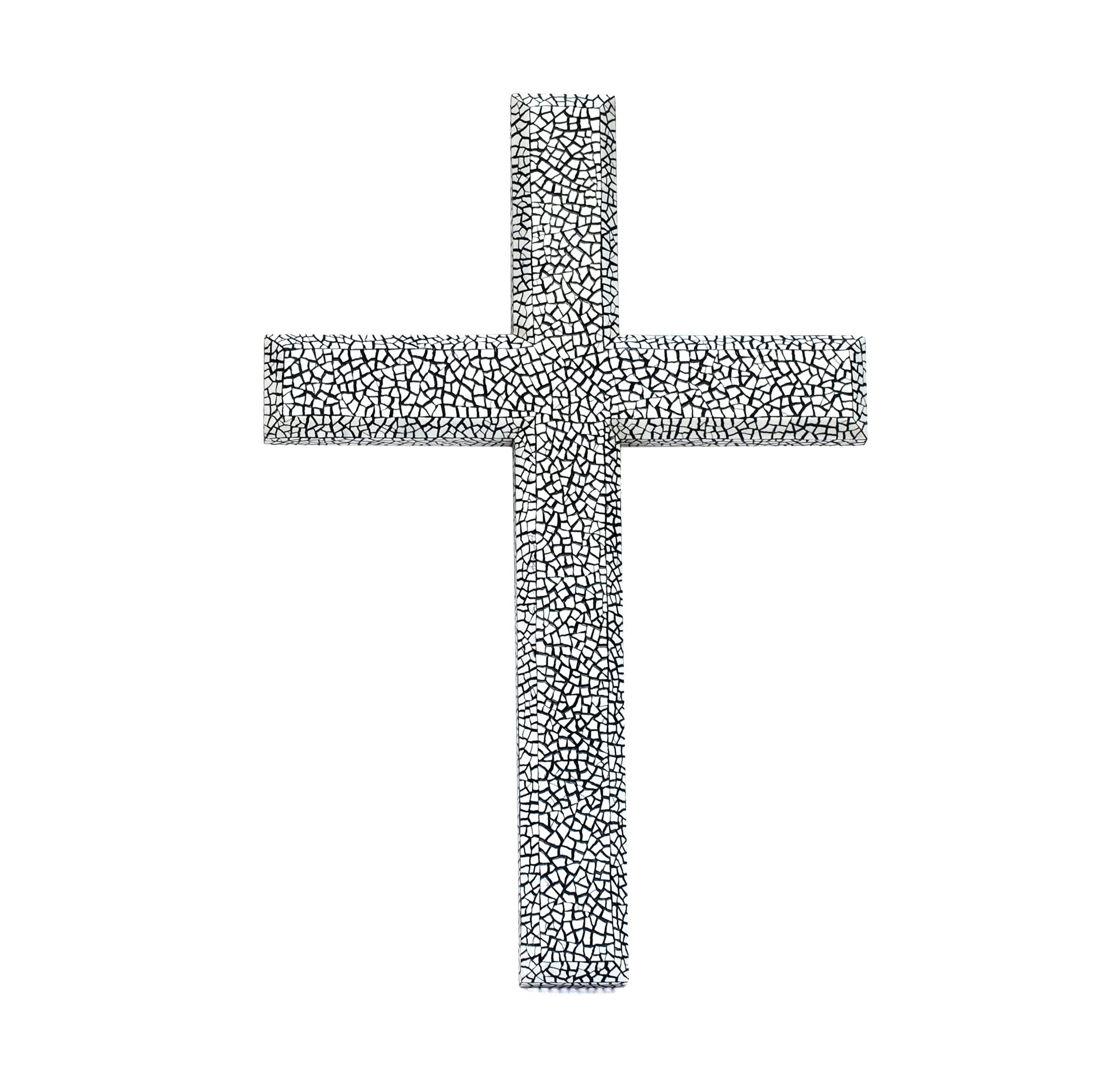 Eggshell Inlay Wall Cross (Medium 12 in - Basic Design)