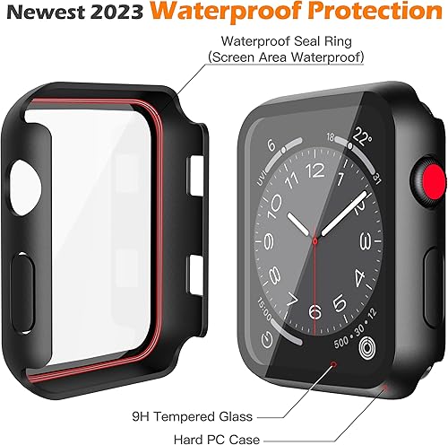 Miniatura 29 de Misxi [Paquete de 2] - Funda impermeable con botón para Apple Watch Series 6, SE, Series 5, Series 4 de 40 mm, funda protectora anticaídas de 1