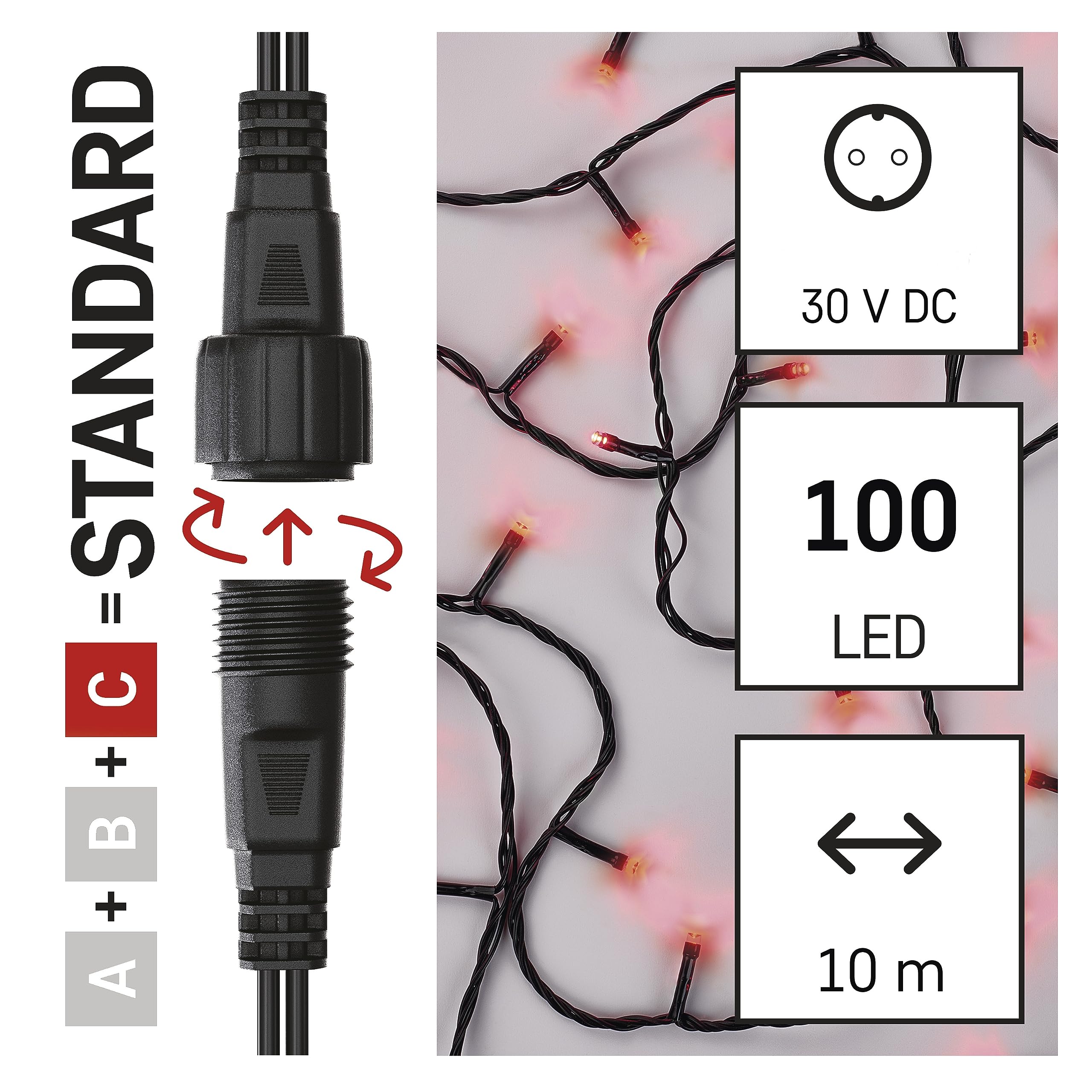 EMOS Connect System 2 m lichtnet standaard, kerstlichtketting met