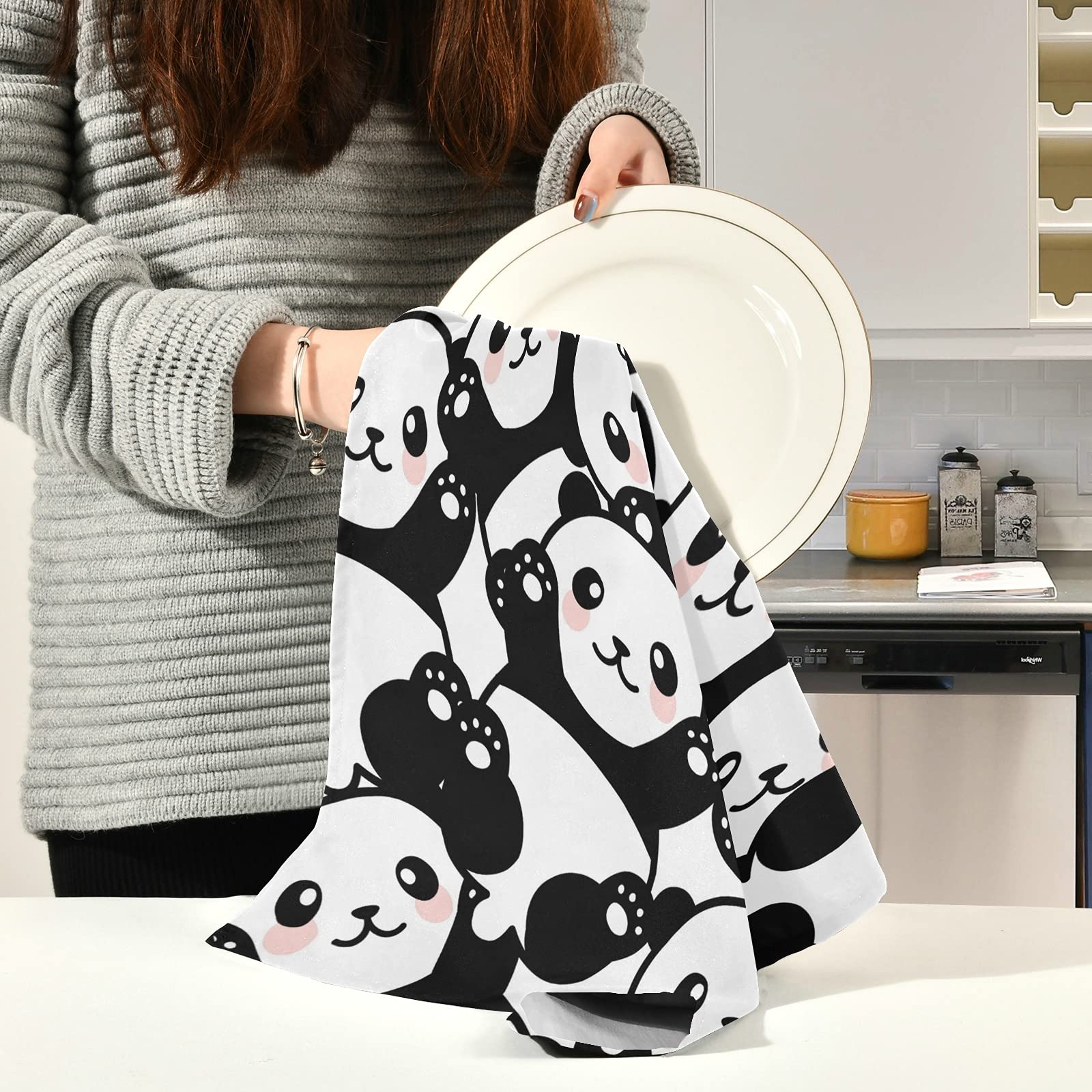 4 Strofinacci Da Cucina In Microfibra Marmo Bianco E Oro – 45x70 Cm Morbidi E Super Assorbenti, Asciugatura Rapida - 2