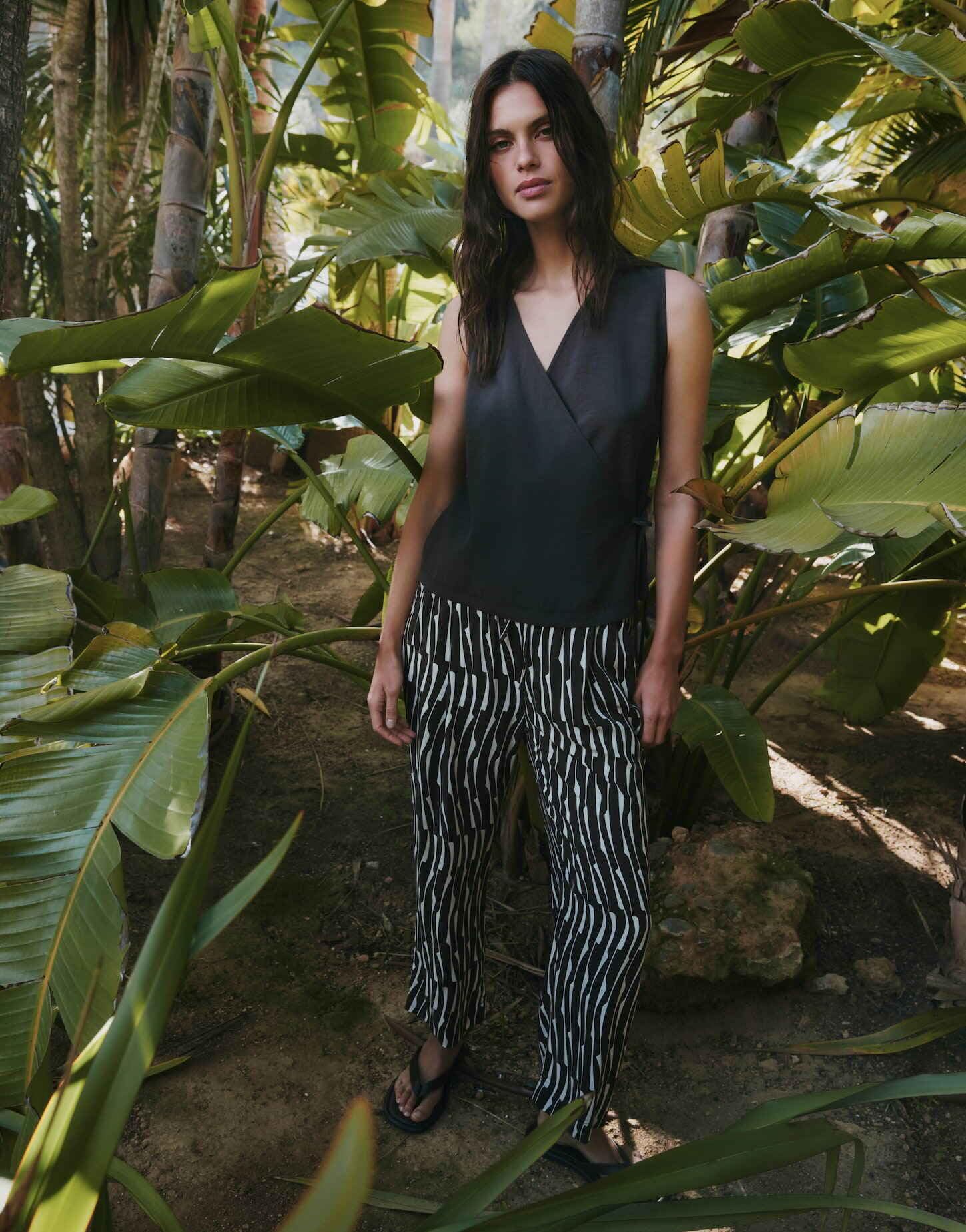 OPUS Damen Wide Leg Pants | MAROU Bamboo verkürzte Wide Leg Pants aus ECOVERO™ Viskose