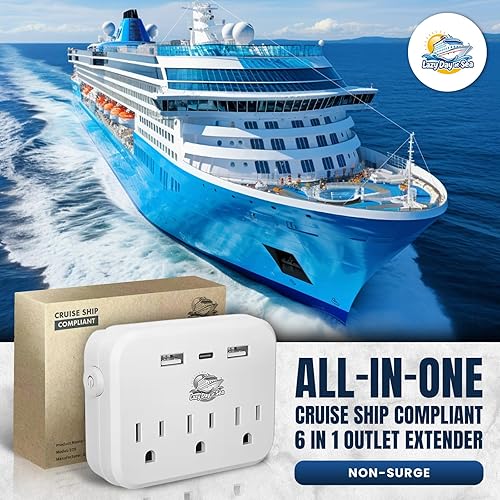 Miniatura 3 de Extensor de salida compatible con crucero con 3 salidas de CA, puertos USB duales, puerto USB-C, 2500W. Sin protector de sobretensiones. Esencial