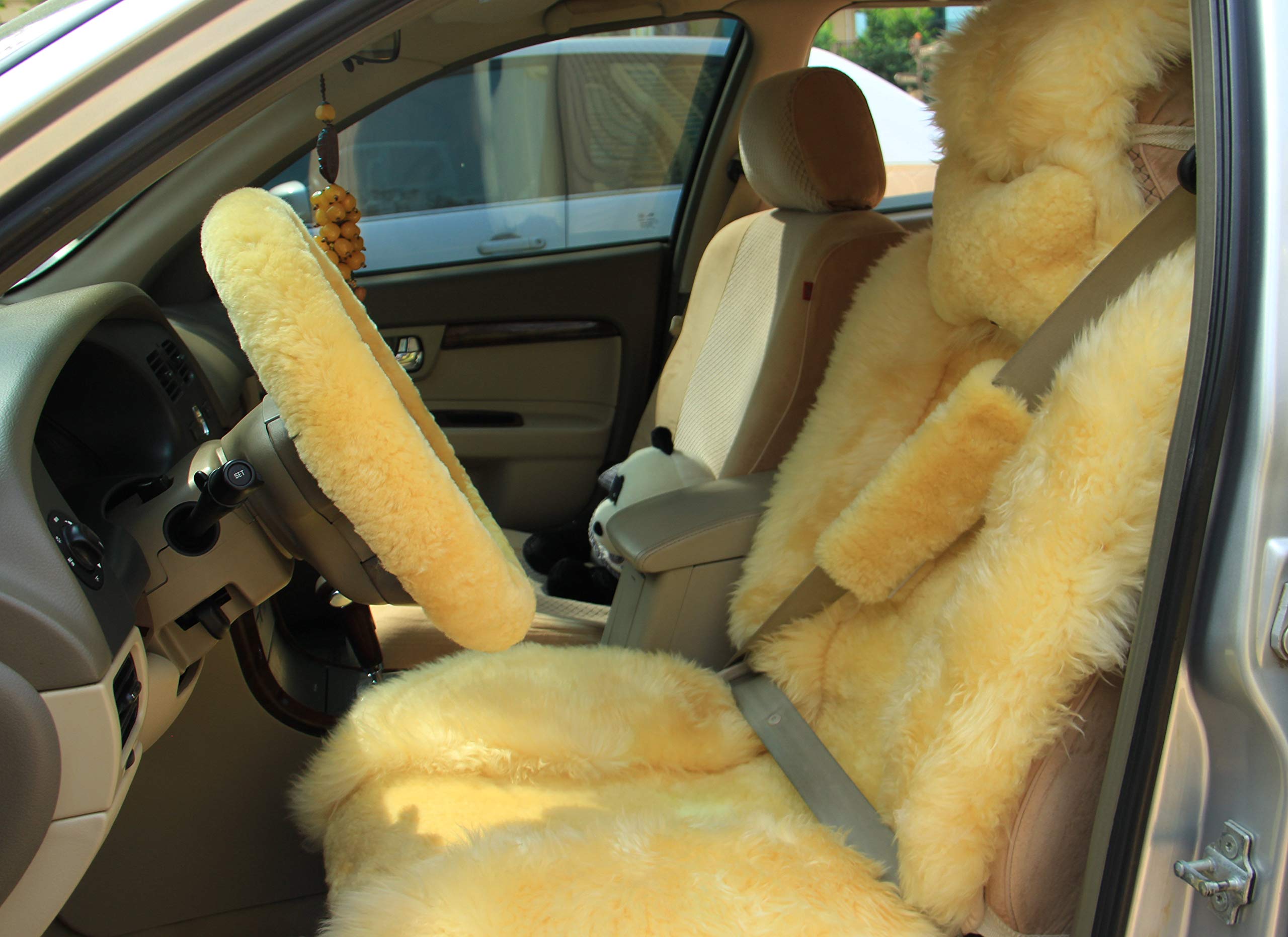 Genuine Sheepskin Seat Covers Lambskin Seat Covers Winter Car Seat Cover  Lambs Wool Sheep Skin Fuzzy Seat Cover Shearling Car Accessories Front  Bucket