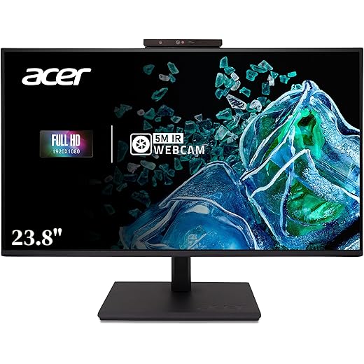 Acer B247Y 23.8 Inch Full HD Monitor + Webcam 8 Inch