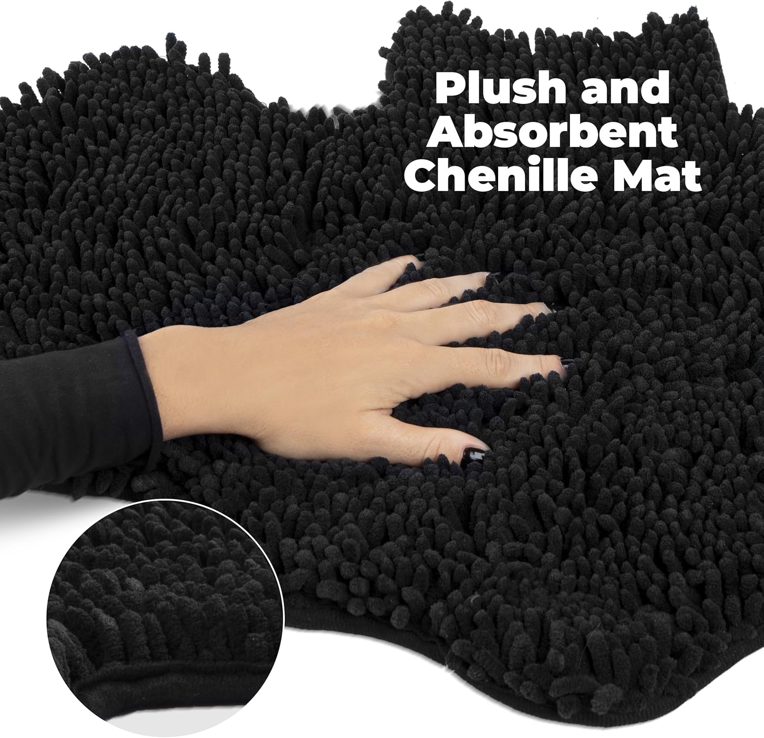 MANNY'S MYSTERIOUS ODDITIES Chenille Bat Bath Mat - 32 Inch by 20 Goth Bathroom Rug Extra Thick, Soft, Absorbant, and Machine Washable - Non Slip and No Creases - Bathroom Decor