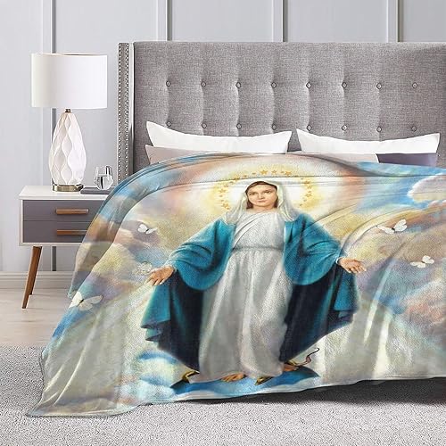 Miniatura 6 de Manta de Virgen María, manta de madre de Dios, regalos religiosos para mujeres y hombres, manta de decoración de las Escrituras católicas, manta