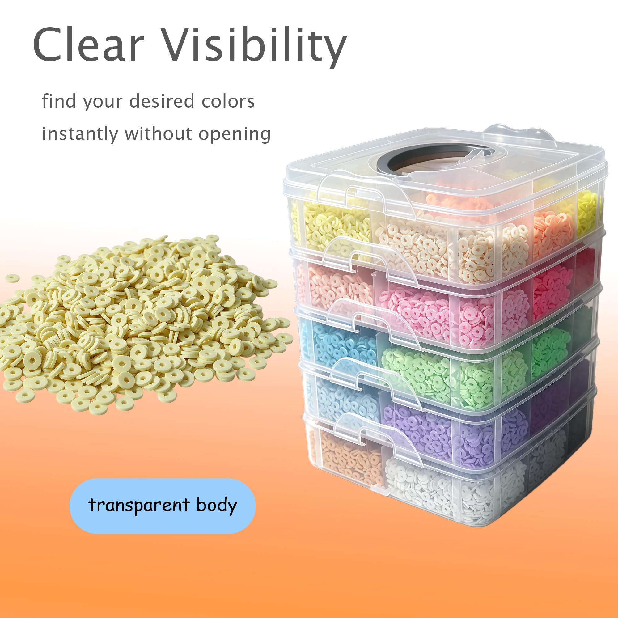 YMSDZHL Juego de 45000 pulseras de cuentas de arcilla, 30 cuentas planas de colores para hacer joyas de amistad, cuentas Heishi de polímero con abalorios, regalos para adolescentes y niñas