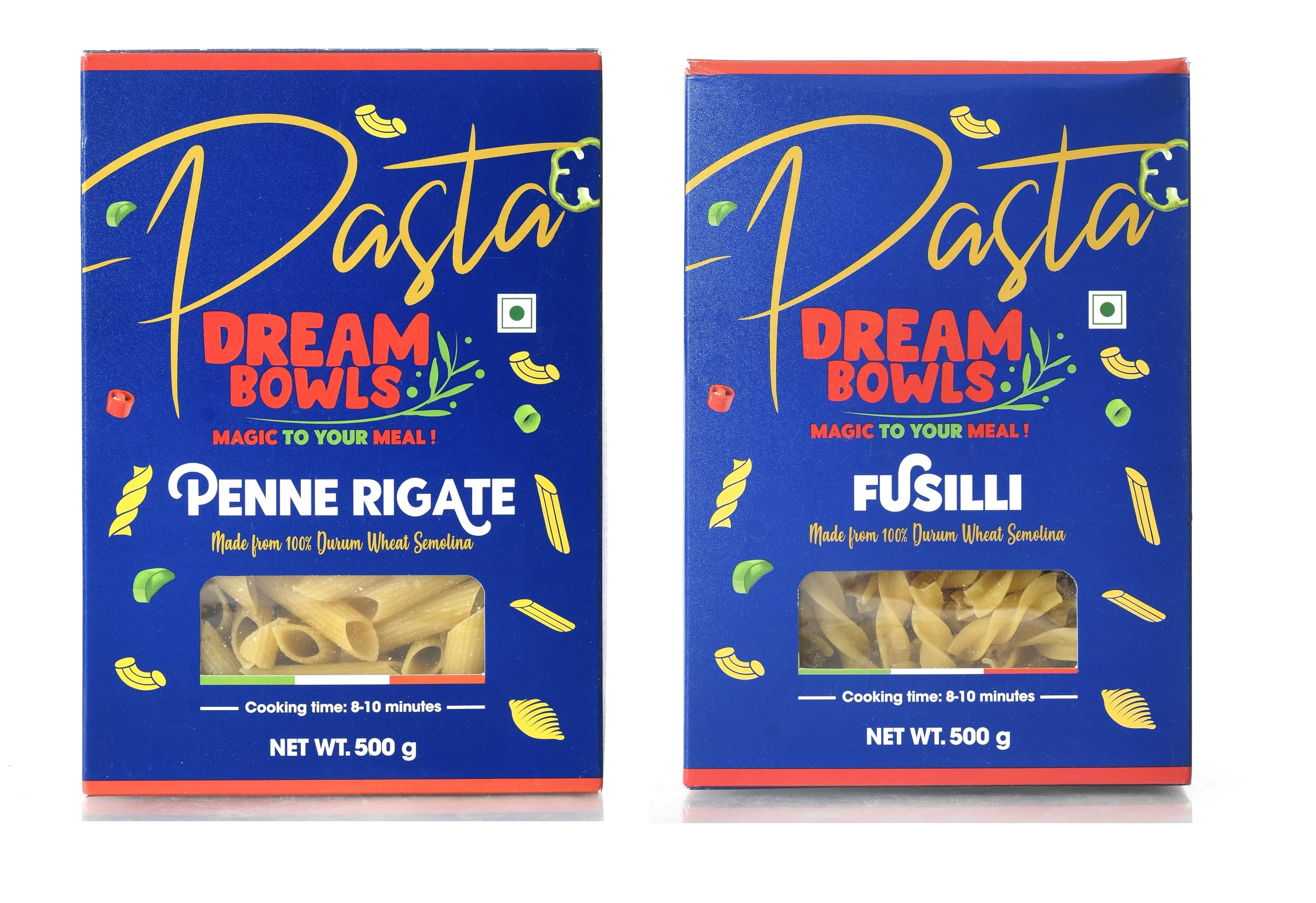 DREAM BOWLS | PASTA FUSILLI AND PENNE COMBO | 100% Durum Wheat | No Maida | No Preservative | Pack of 2 | 500g each-image-35