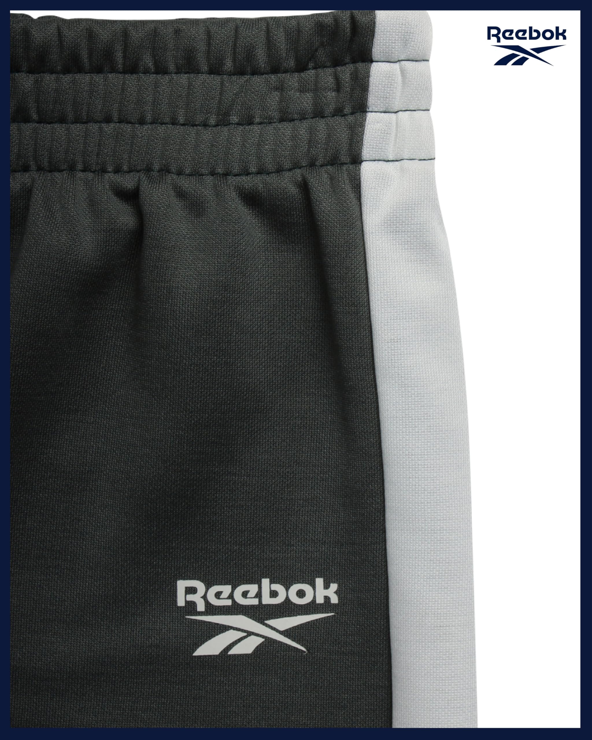 Reebok 3-teiliger Trainingsanzug für Kleinkinder, Jungen, Trikot-Trainingsjacke, T-Shirt und Jogginghose | Weiche Wärme ohne aufzutragen für ganztägigen Komfort, flexible Bewegung für Spielen, Schule oder Reisen zu jeder Jahreszeit