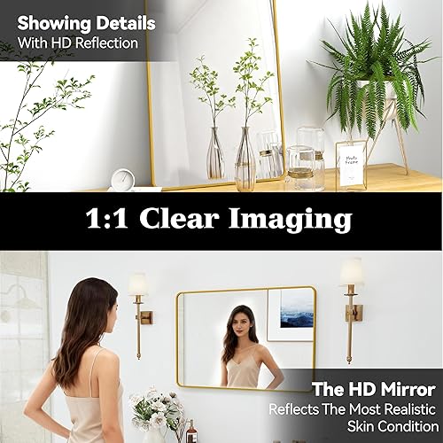 Miniatura 8 de Espejo rectangular de longitud completa de 20x30 pulgadas, para montar en la pared, colgante o apoyado contra la pared, con marco de metal para el