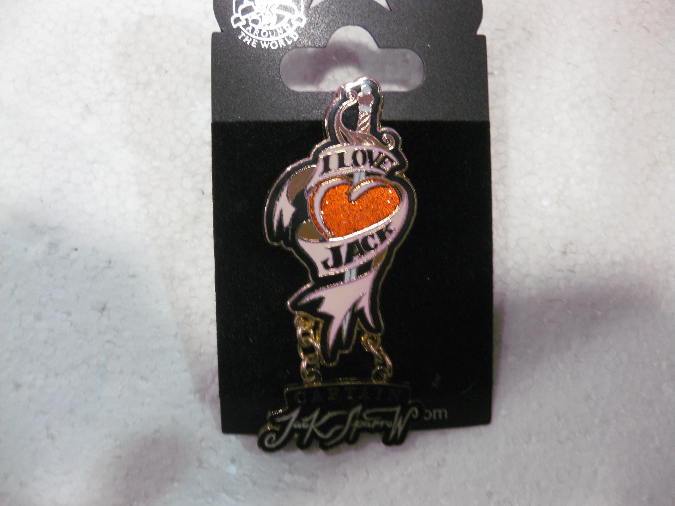 DisneyPin Pirates Of The Caribbean I Love Jack Sword In Heart Captain Jack Sparrow Dangle