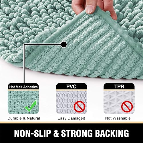 Miniatura 5 de Alfombras de baño Tapetes para baño antideslizante de chenilla de lujo alfombra de baño alfombra extra suave y absorbente Tapetes peludos lavables