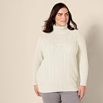 Amazon Essentials Women's Standard Fisherman Cable Turtleneck Sweater