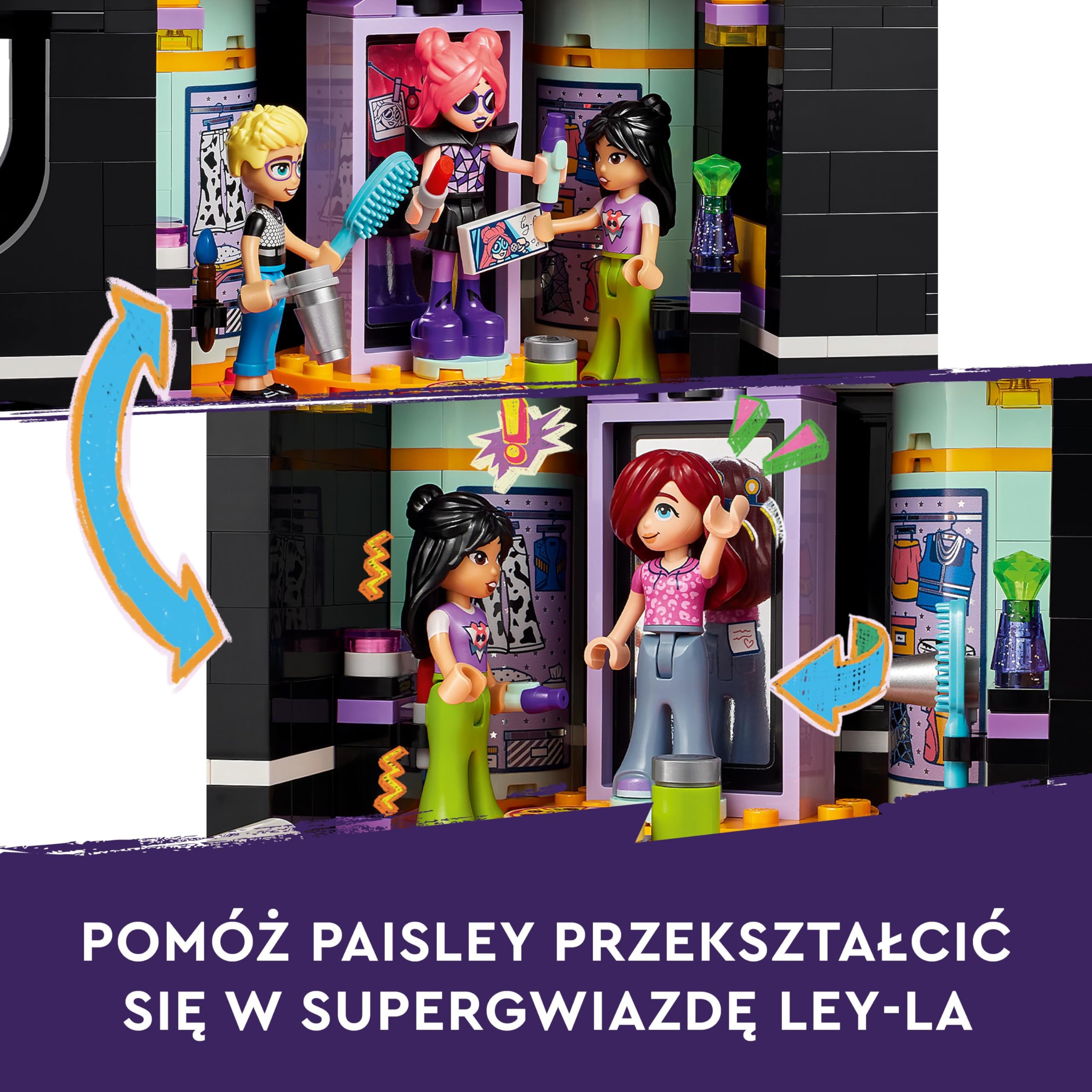 LEGO Friends Autobus koncertowy gwiazdy popu, Zestaw Zabawek Muzycznych do Zbudowania dla 8-latki, z Pojazdem i 4 Minilaleczkami, Pomysł na Prezent dla Dzieci, dla Dziewczynek i Chłopców, 42619