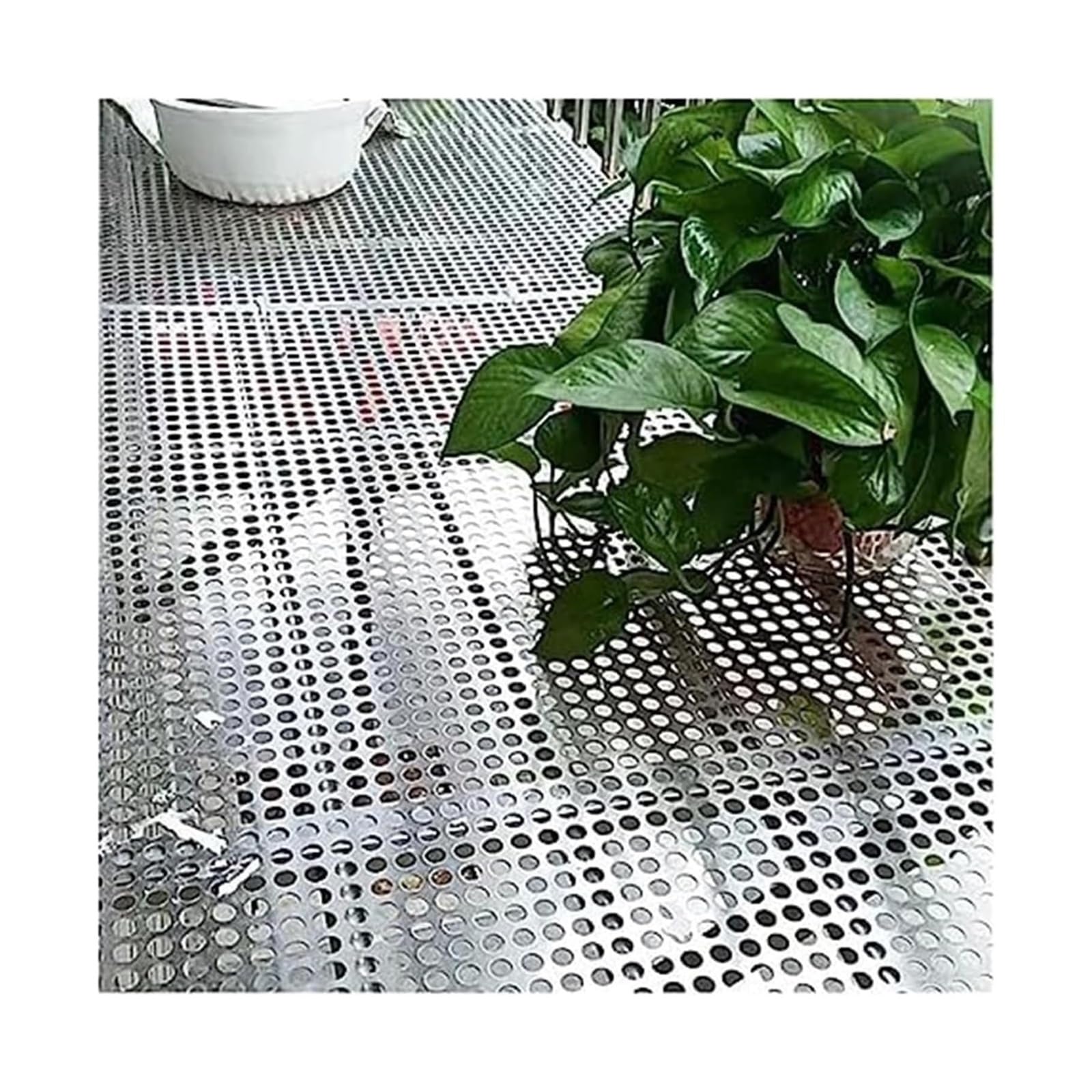 PULaif Perforated Sheet, 304 Stainless Steel Perforated Metal Mesh Ventilation Security Panel Silver Multiple Sizes(10mm Mesh,40x40cm)