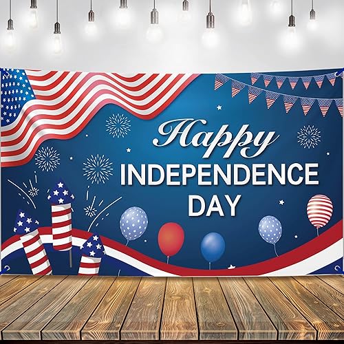 KatchOn, Cartel extragrande del Día de la Independencia  72 x 44 pulgadas  Cartel del 4 de julio, decoraciones del Día de la Independencia  Fondo