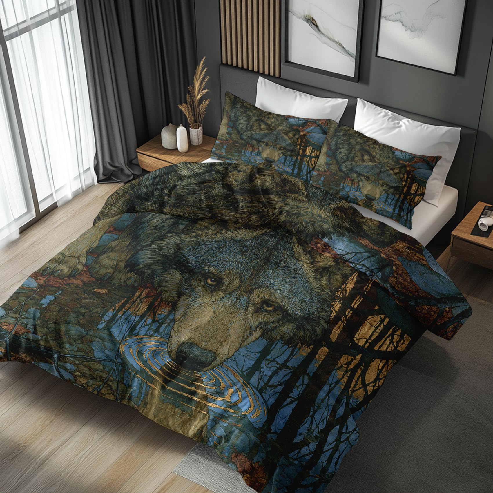 NOGAWA Wolf Super King Duvet Cover Sets, Decor, 260 x 220