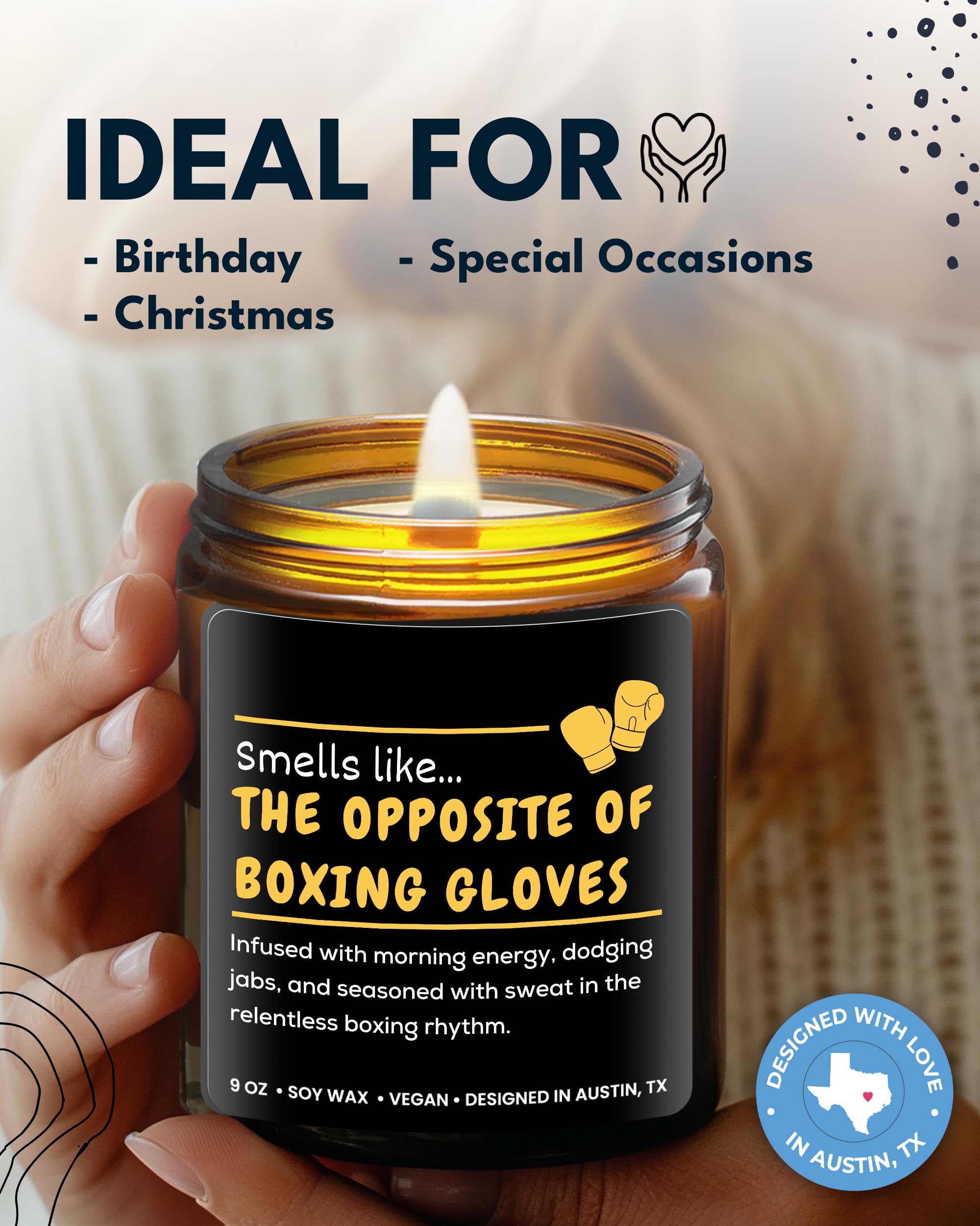 Funny Boxing Candle, Perfect Boxing Gift for Men, Women, Girls & Boys, Sport Lover Memorabilia Gifts for Men, Gifts for Sport Lovers, Fighters, & Coach, Ideal Birthday Present