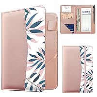 Vista 1 de Libretas para Camareras, de Cuero PU Rosa Lindo Libreta para Camarera con 1 Bolsillo con Cremallera para Dinero, Libreta para Servidores con 9 Za.
