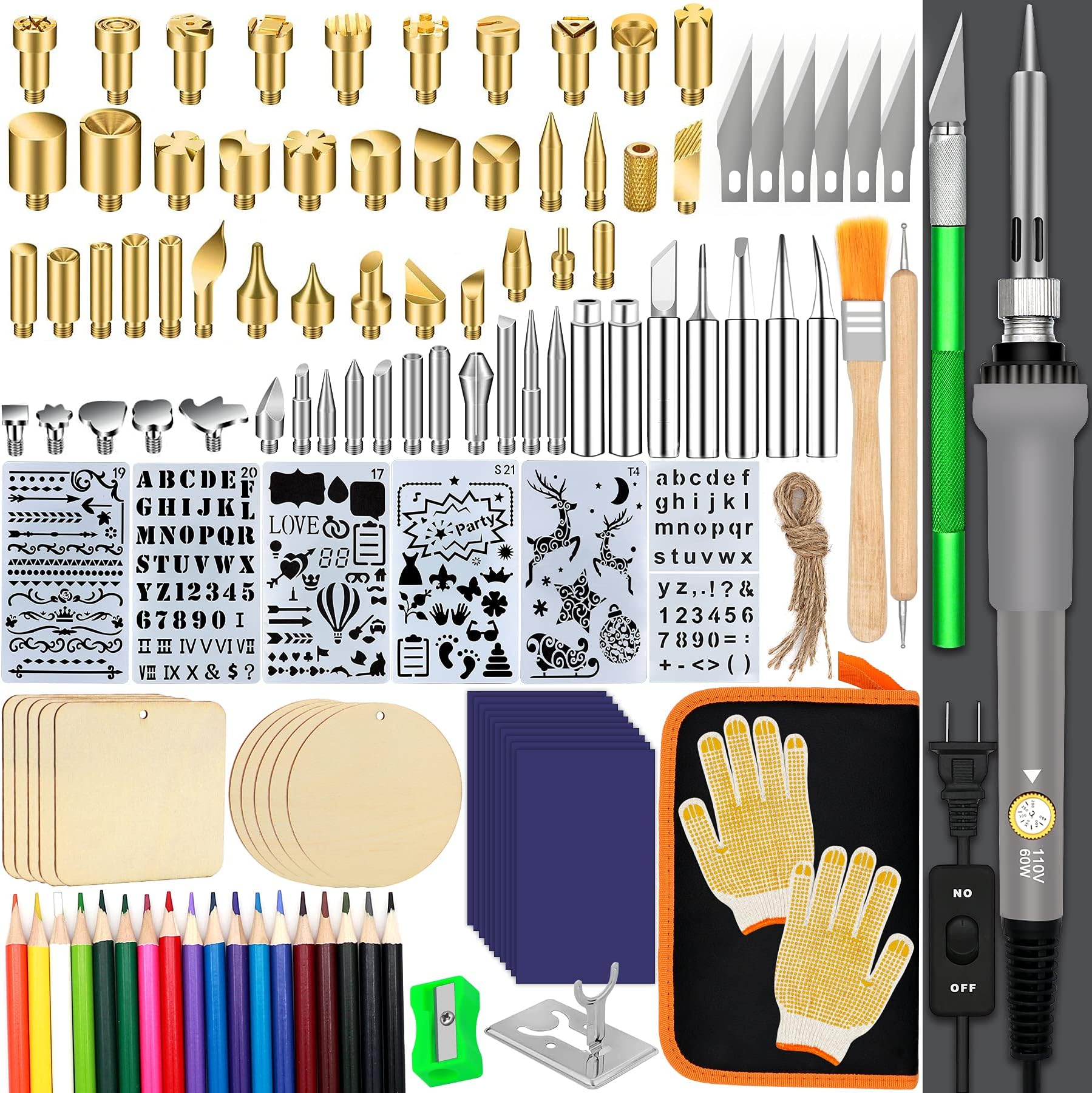 Wood Burning kit 122Pcs Professional Wood Burning Tool