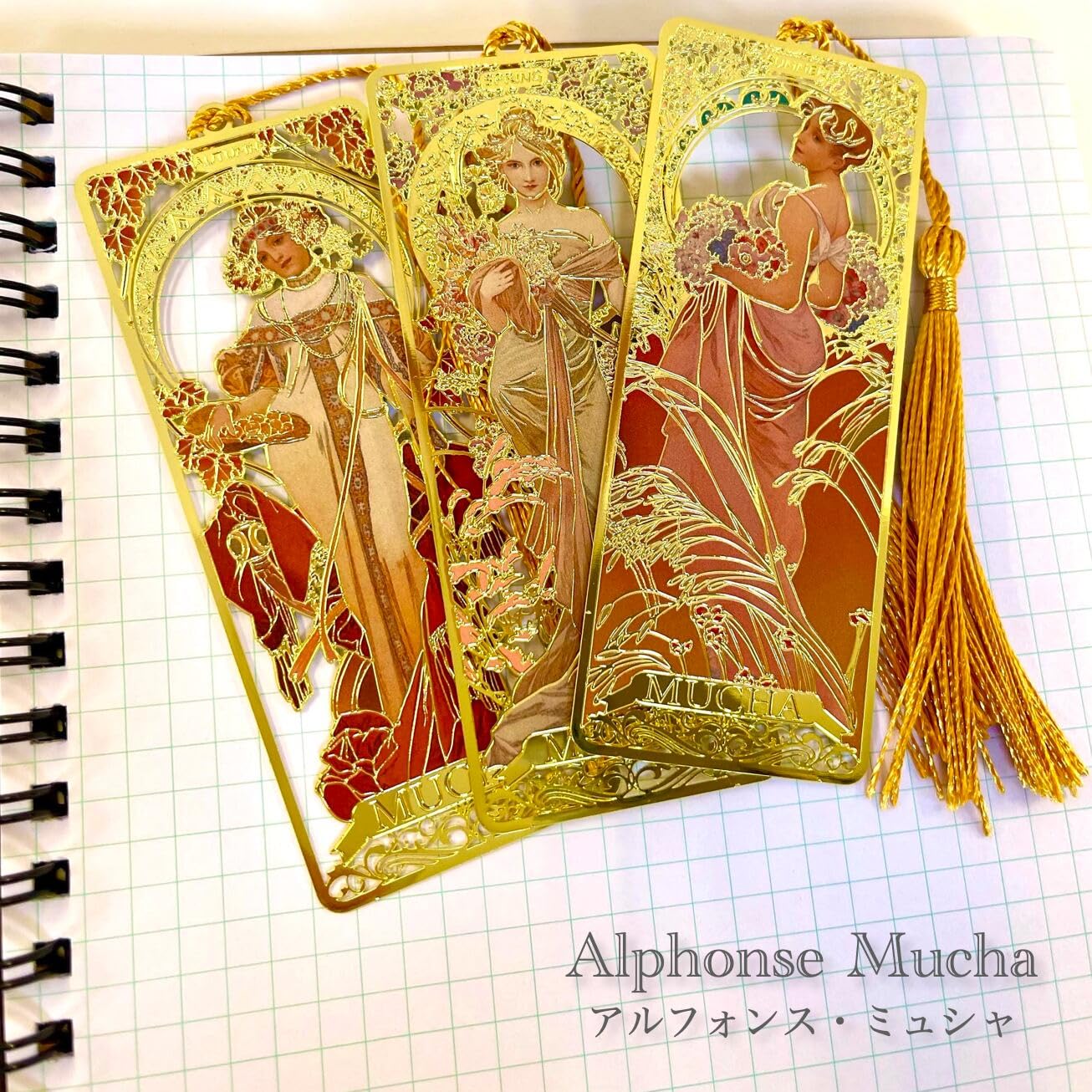 Amazon | 【 アルフォンス・ミュシャ ブックマーク 】01. ピンク