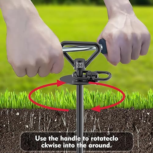 Miniatura 6 de TOMBABY Cable y estaca para perros, con cable resistente de 20 pies, anclaje giratorio de 360° y antienredos, corredor de perro para patio, estaca