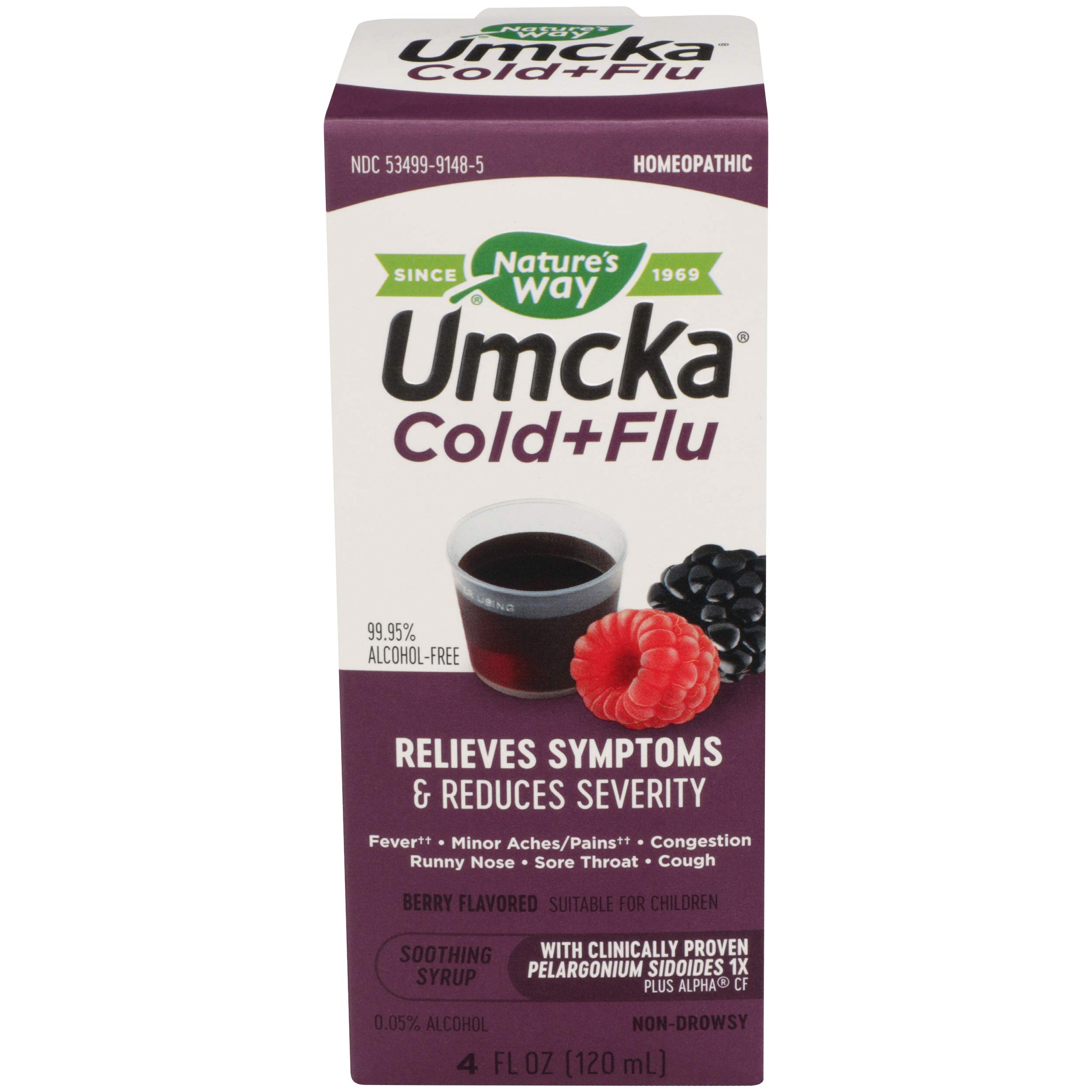 Nature's Way Umcka Cold and Flu Sugar-Free Syrup Berry - 4 fl oz