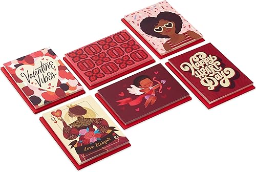 Miniatura 4 de Hallmark Surtido de tarjetas de San Valentín de caoba (36 tarjetas con sobres) Cupido, Vibes de San Valentín