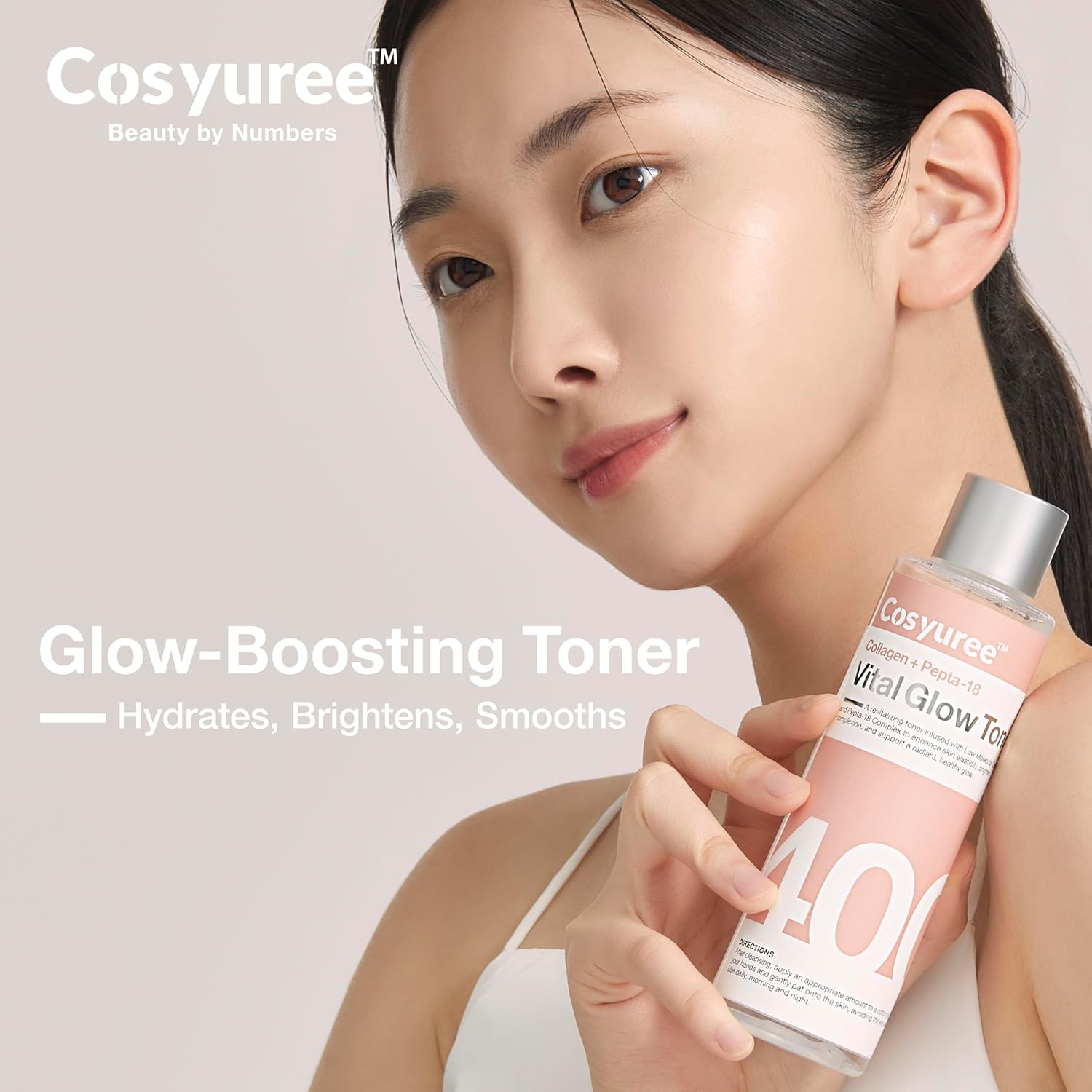 Collagen + Pepta-18 Vital Glow Toner, pH 5.5 Toner, pH Balancing, Absorbing Boost, Calming Skin, Refreshing, Hydrating, Purifying, Korean Skincare, 200ml/6.76 fl.oz