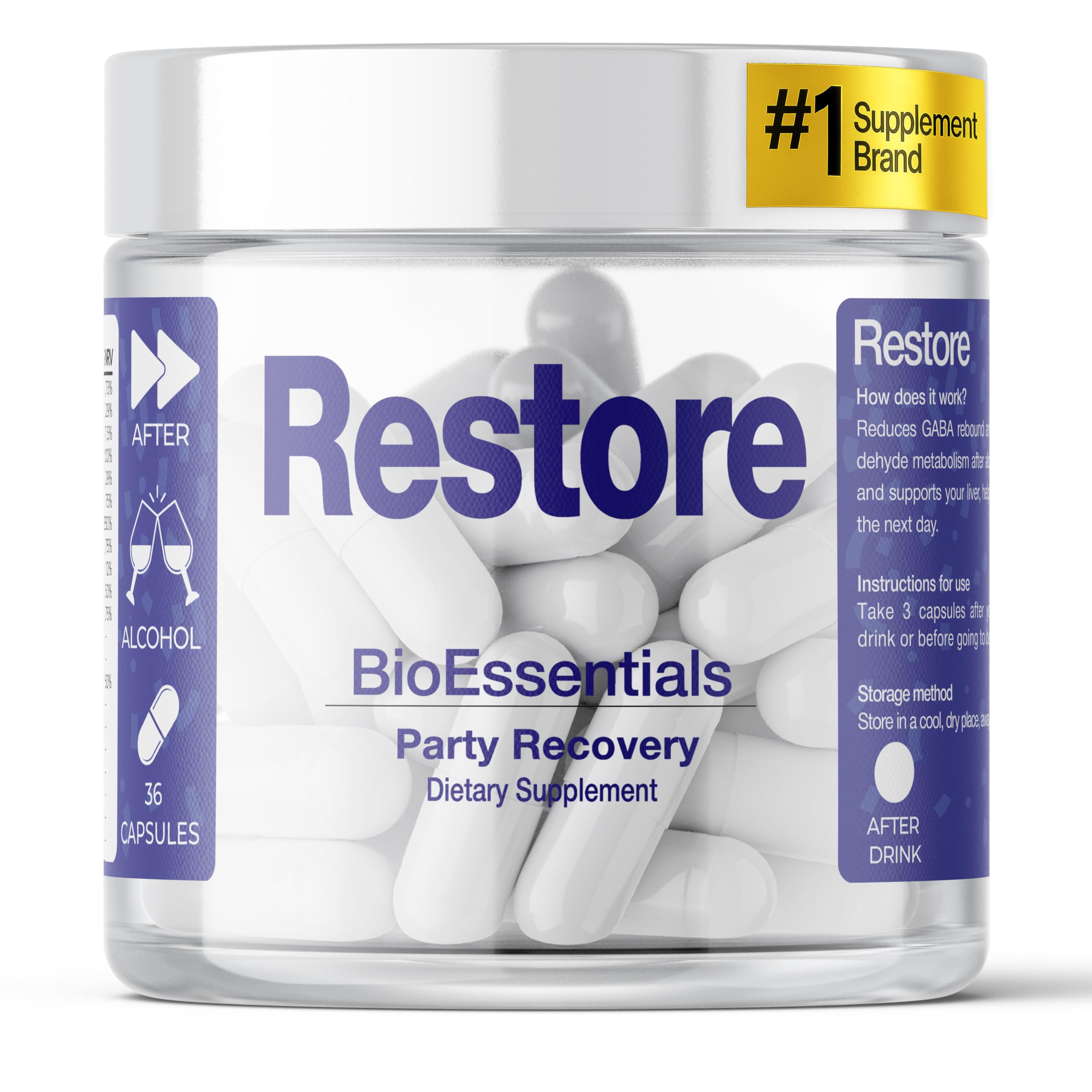 BioEssentials Suplemento Fitoterápico com DHM 894 mg, NAC 300 mg, Cardo-mariano 250 mg e Kudzu 200 mg — 36 cápsulas