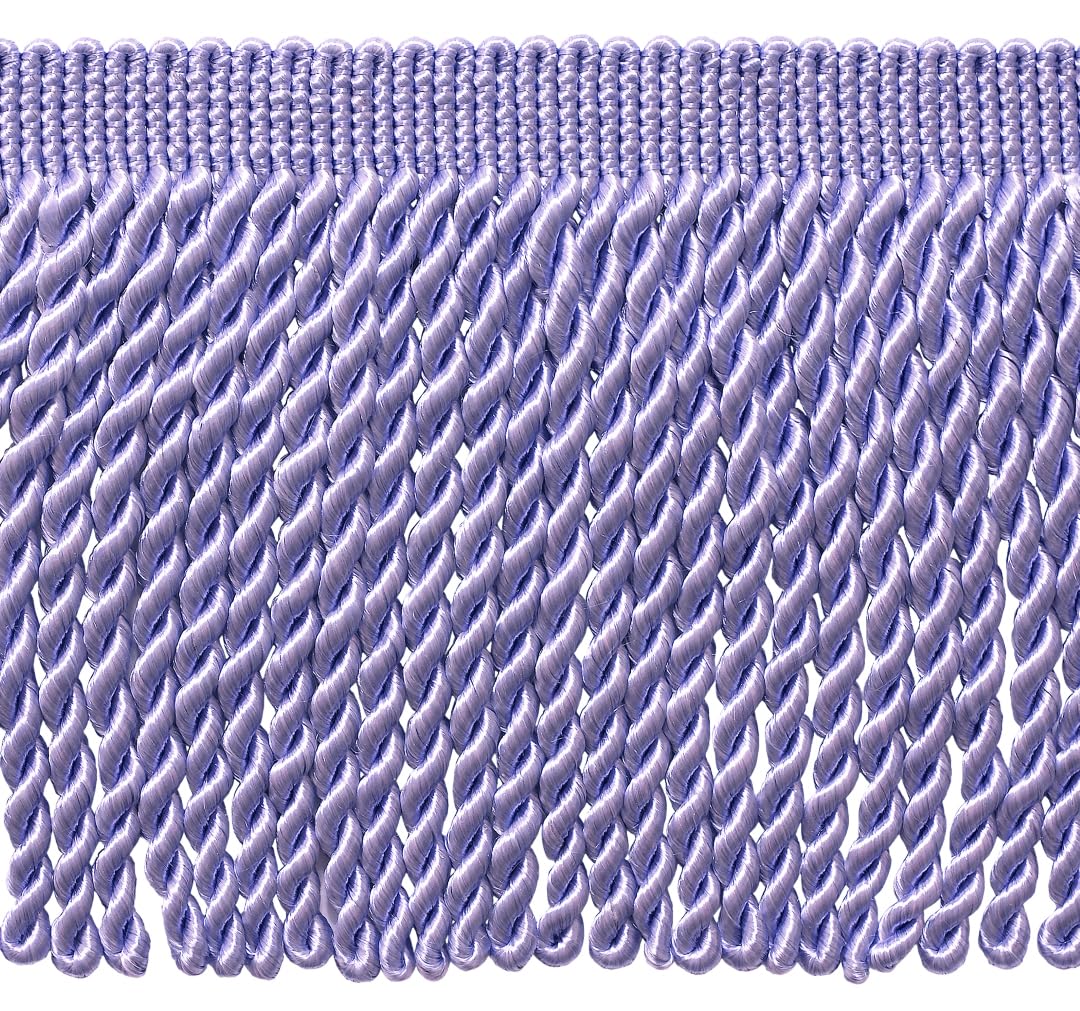 DÉCOPRO 15cm (6") Decorative Bullion Fringe Trim, Basic Collection, Traditional Satiny Finish BFS6, Vibrant Lilac Purple # D7D1 (Dark Lavender Violet Purple) 25m (27 yards/82 ft)