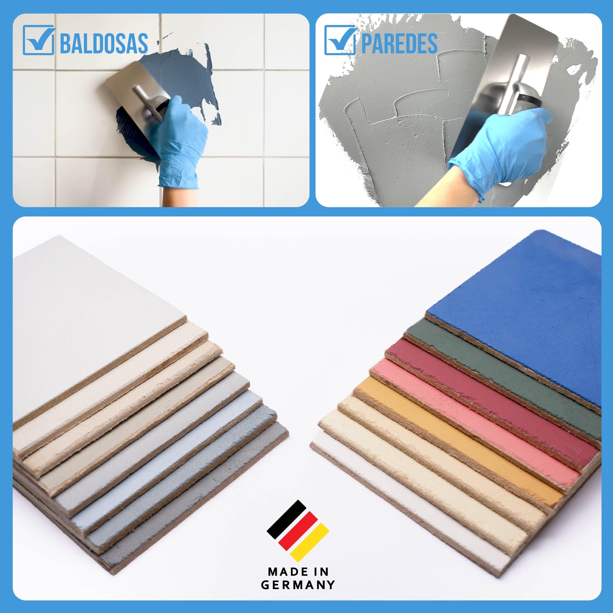 EPODEX CONCRETE EFFECT Estuco efecto cemento - Iron Grey | Revoco estructurado para paredes, azulejos & más - Interior & Exterior - 5 kg (5 m² - capa de 1 mm)