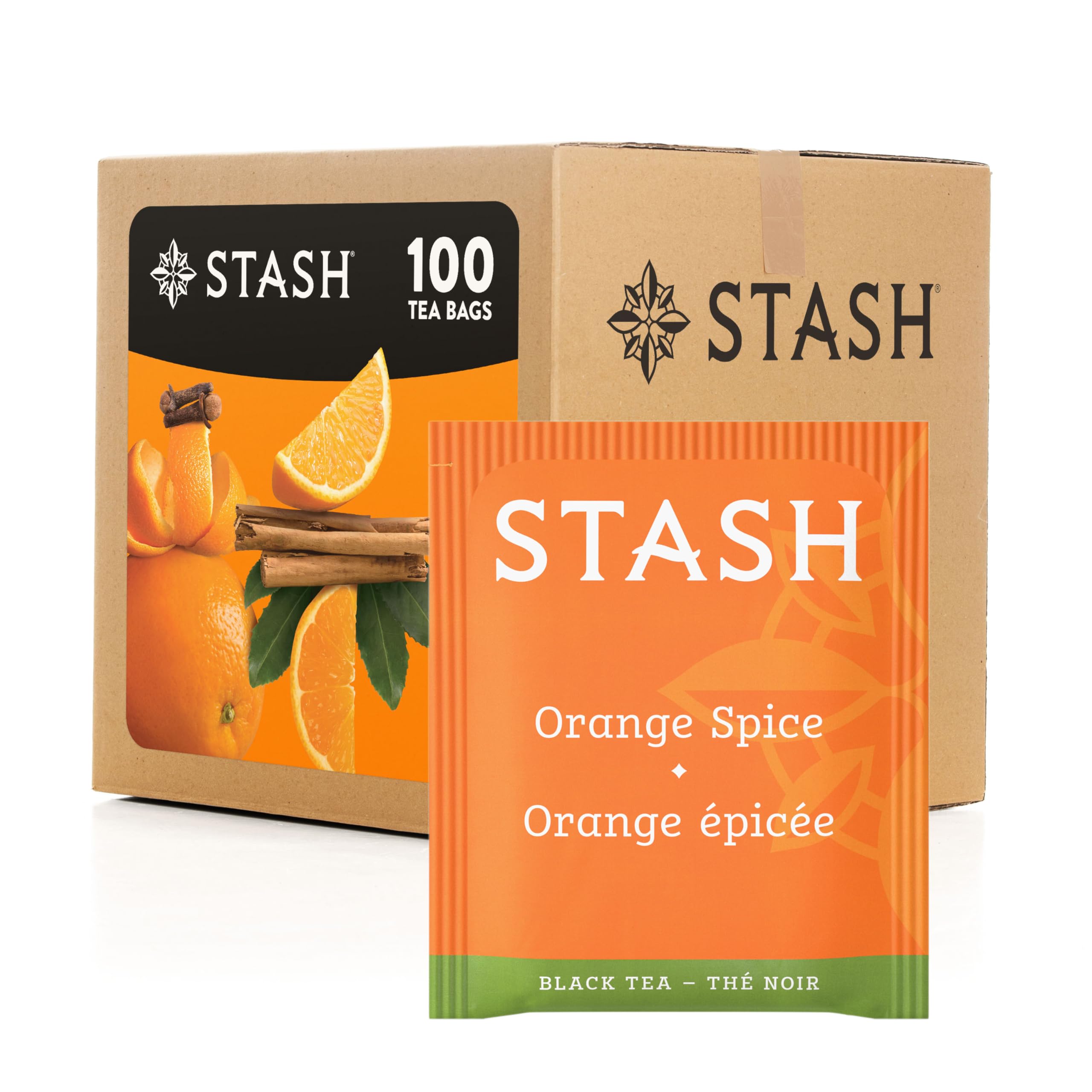 Tea Orange Spice Black Tea, Box of 100 Tea Bags in Foil (Packaging May Vary)
