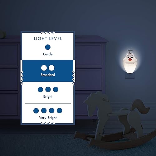 Miniatura 6 de Disney Frozen Olaf - Luz nocturna LED que cambia de color, enchufe, sensor de atardecer a amanecer, blanco altobajo, edición para coleccionistas,