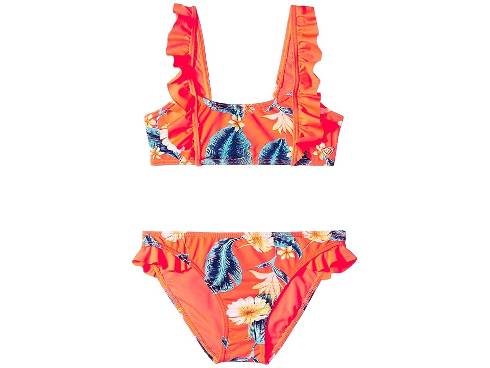

Roxy Kids Seaside Lover Athletic Swim Set (Big Kids) (Fiery Coral New Tropical Love Swim) Girl's Swimwear Sets
