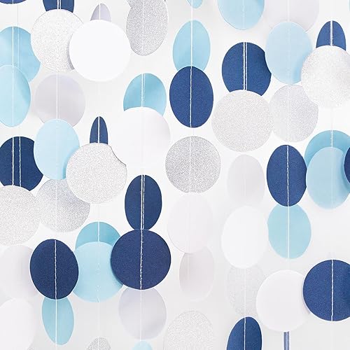 Decoraciones de fiesta de 52 pies, guirnalda de papel de 52 pies, decoración de cumpleaños para niños y hombres, Navidad, baby shower, invierno,